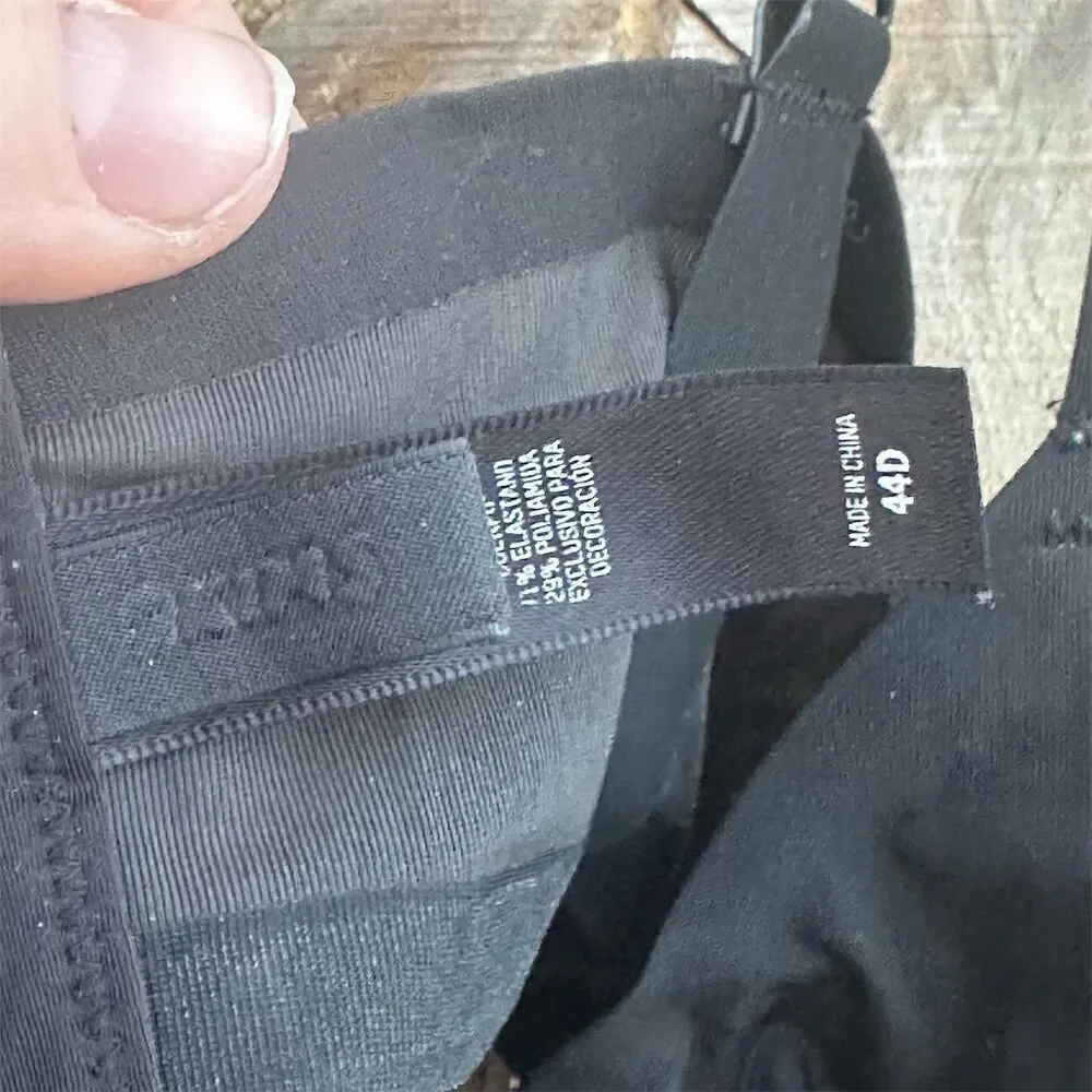 Skims Women's Black Bra Size 44D Adjustable Straps - Picture 3 of 4
